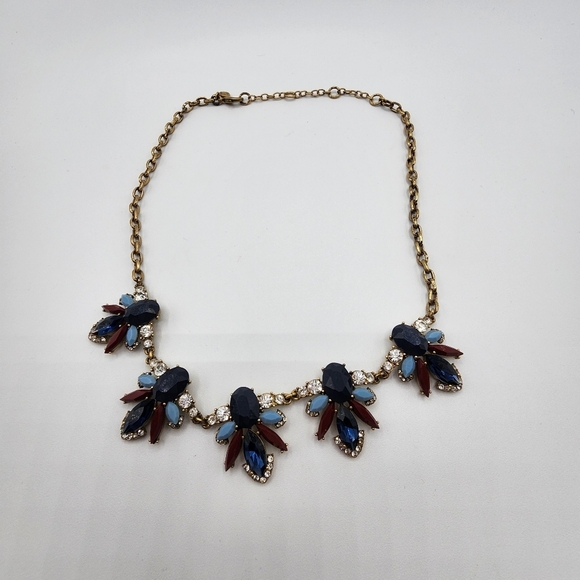 J. Crew Statement Necklace Red, Navy, Light Blue - Picture 13 of 13